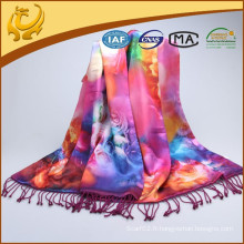 Double-Side Silk Material Accessoires pour femmes Pashmina Châles imprimés sur mesure